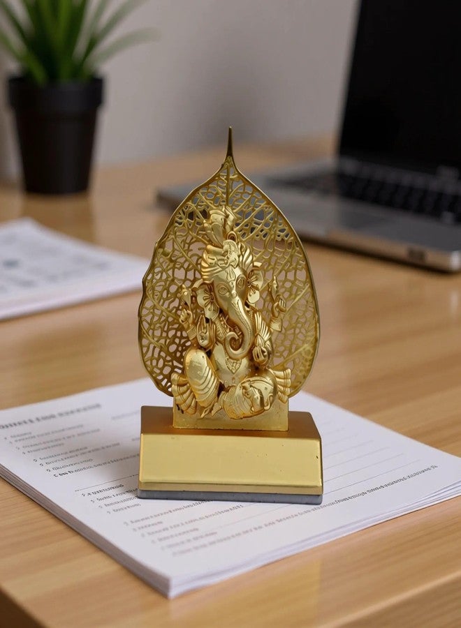 Saugat Traders Metal Ganesha Idol for Car Dashboard Home Decor Golden Ganesh Ji Statue Showpiece Diwali New Year Gift for Corporate Client, Friends, Employees Spiritual Good Luck Gift - Image 5